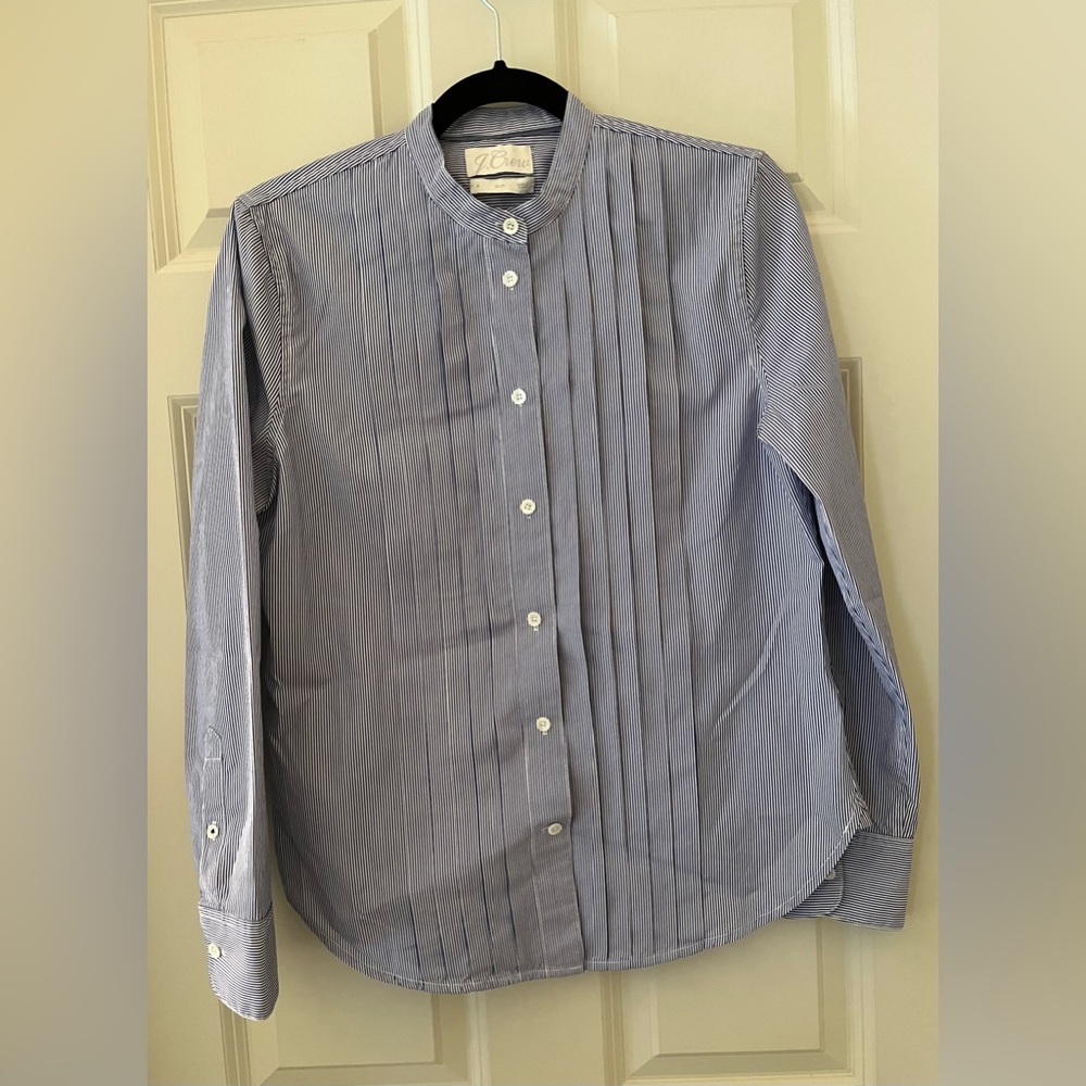 Women’s Slim-fit Thomas Mason® for J.Crew tuxedo shirt in blue & white stripe S